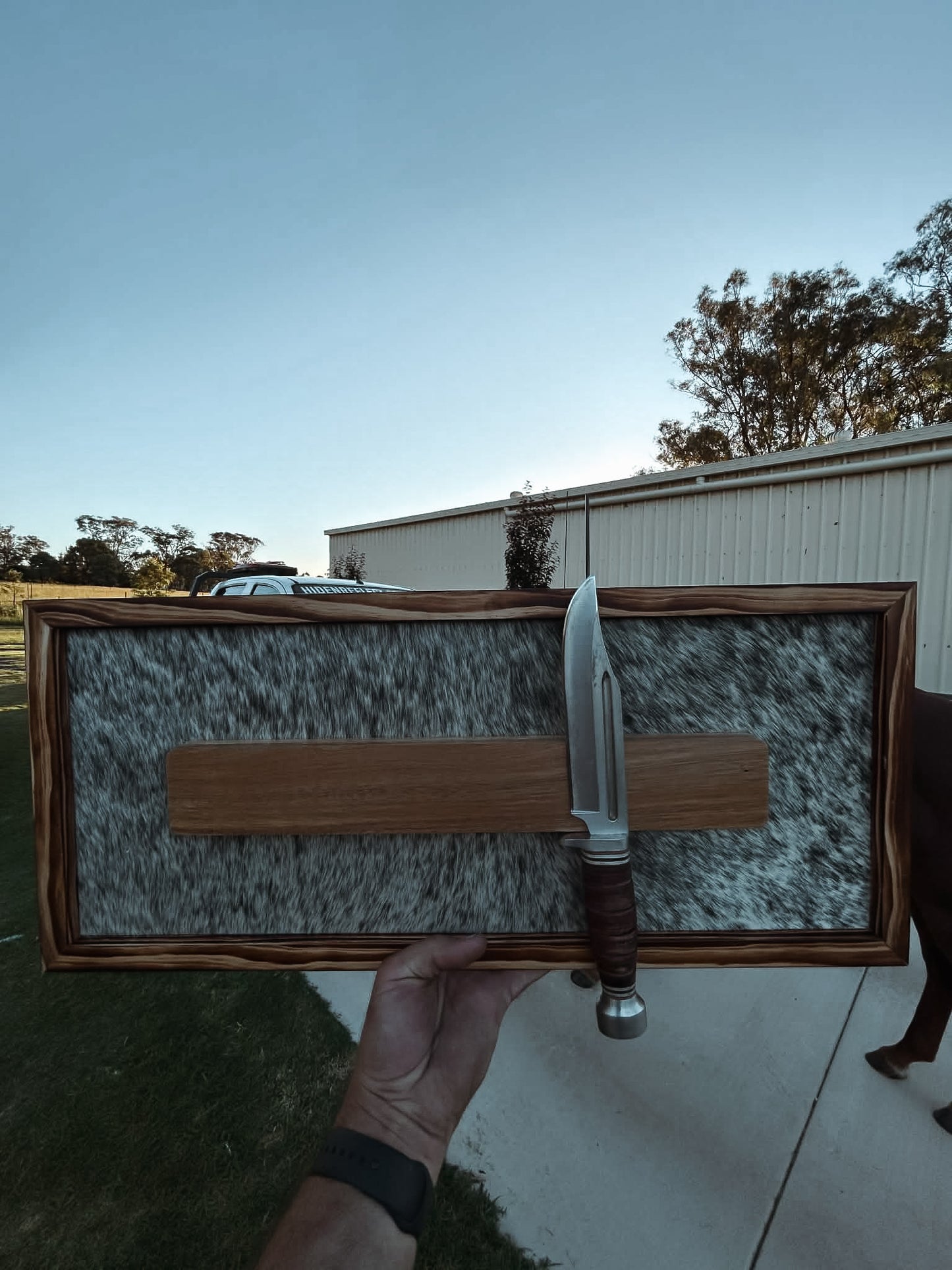 Cowhide Magnetic Knife Block