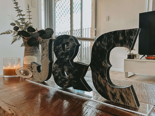 Cowhide Block Letters