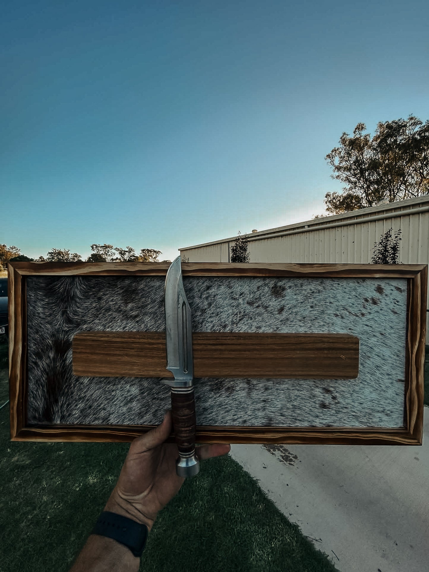 Cowhide Magnetic Knife Block