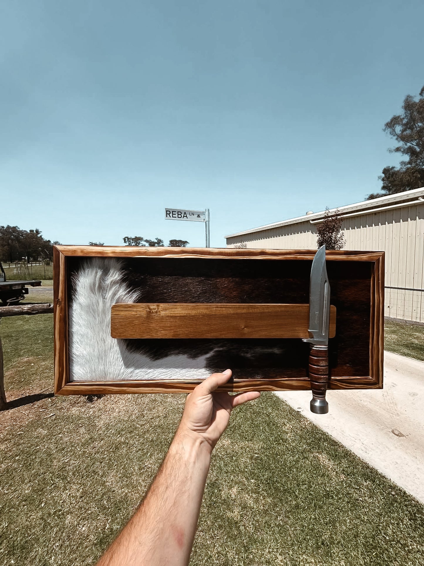 Cowhide Magnetic Knife Block