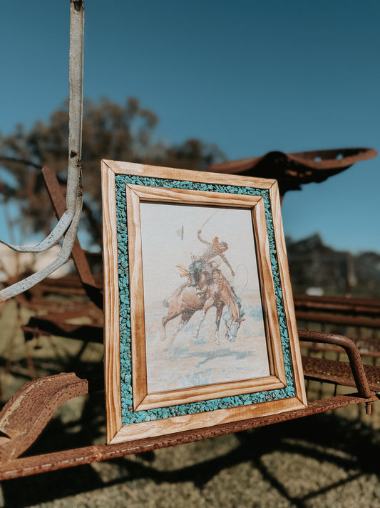 "Bucking Paint" Turquoise Canvas Print