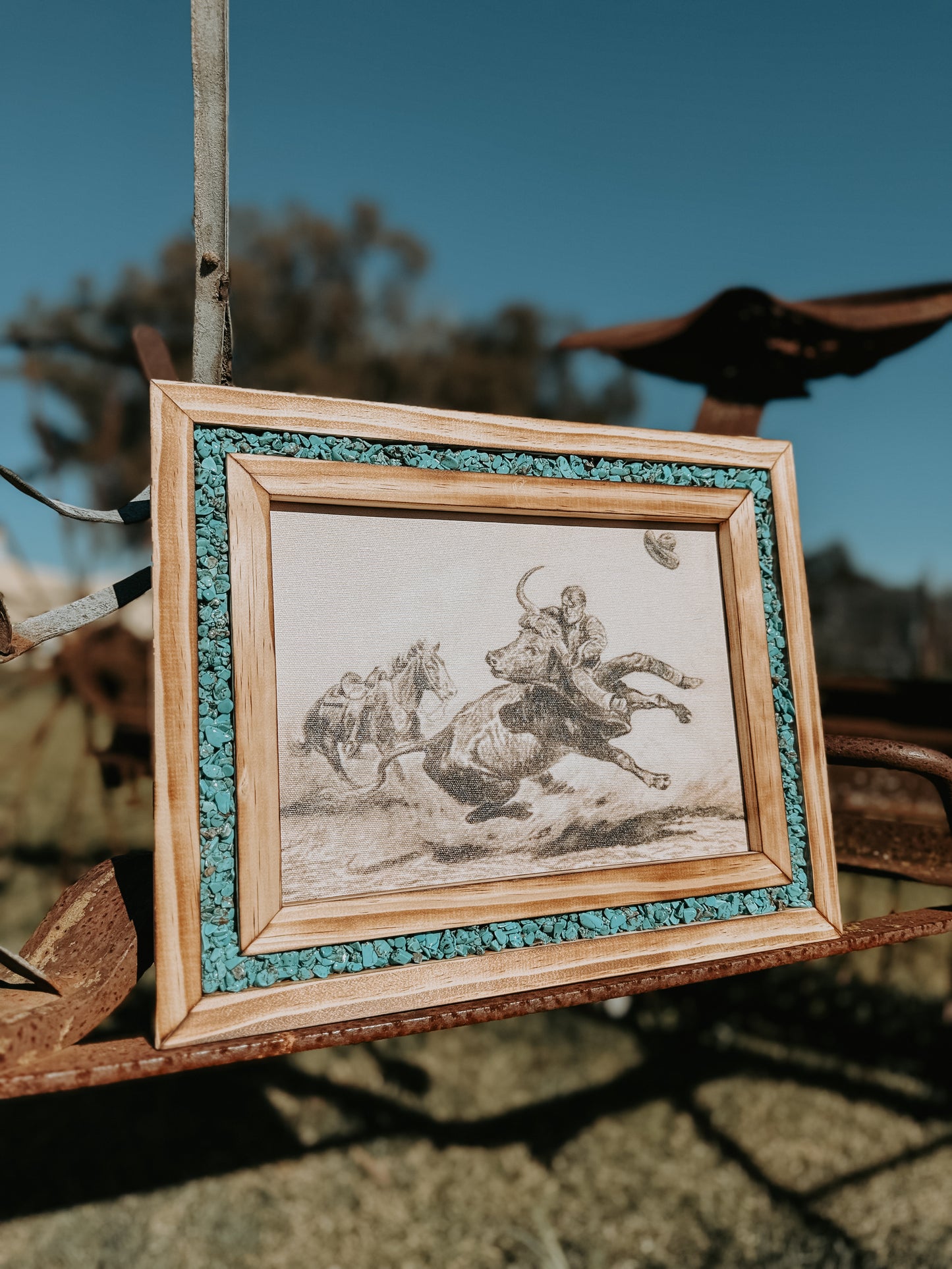 "Bulldogger" Turquoise Canvas Print